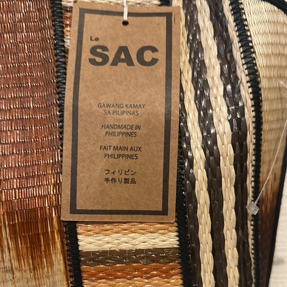 Women's Black and Brown Striped Bag - Picture 3 of 9